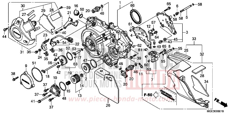 KURBELGEHAEUSEABDECKUNG (VFR1200FD) von VFR1200F DCT DARKNESS BLACK METALLIC (NH463) von 2013